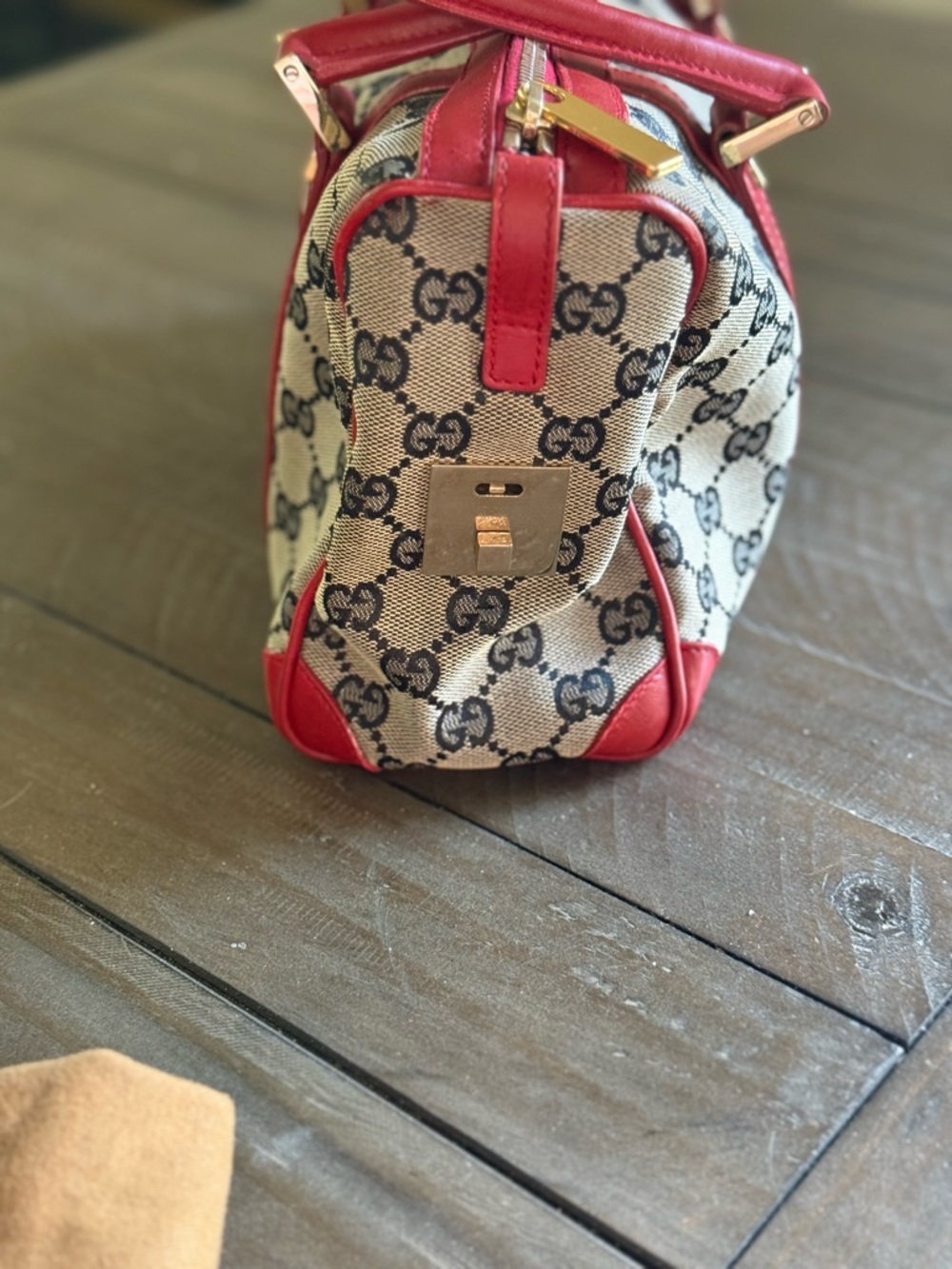 Authentic Gucci Boston Bag canvas & leather  EUC - Picture 3 of 13
